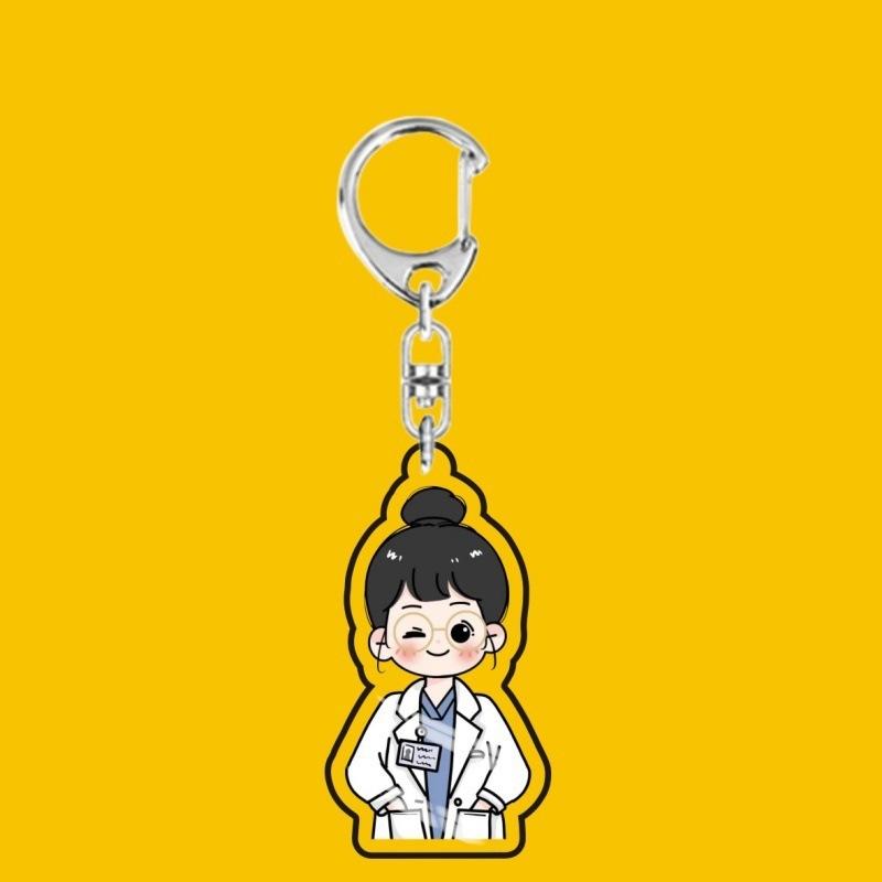 

Anime New 2D Doctor s Day Acrylic Keychain Cute Doctor Nurse Keychain Male Female Doctor Bag Pendant Gifts 5cm