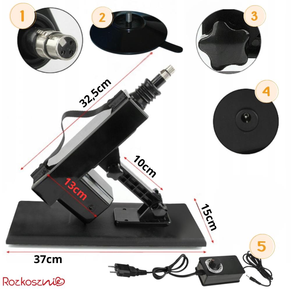 Sex machine with 3x penis dildo anal vibrator adjustable 420 movements masturbator