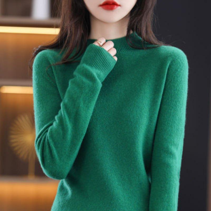 Women Sweaters Pullovers 2025 Autumn Winter Long Sleeve O-Neck Black Knitted Sweater Women Tops Pullover JJ103