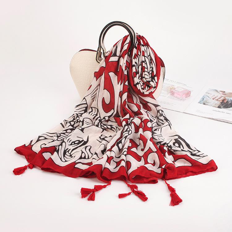 Twill Cotton Printing Cotton And Linen Ethnic Style Scarf Air Conditioner Warm Women'S Variety Sun Protection Shawl Silk Scarf