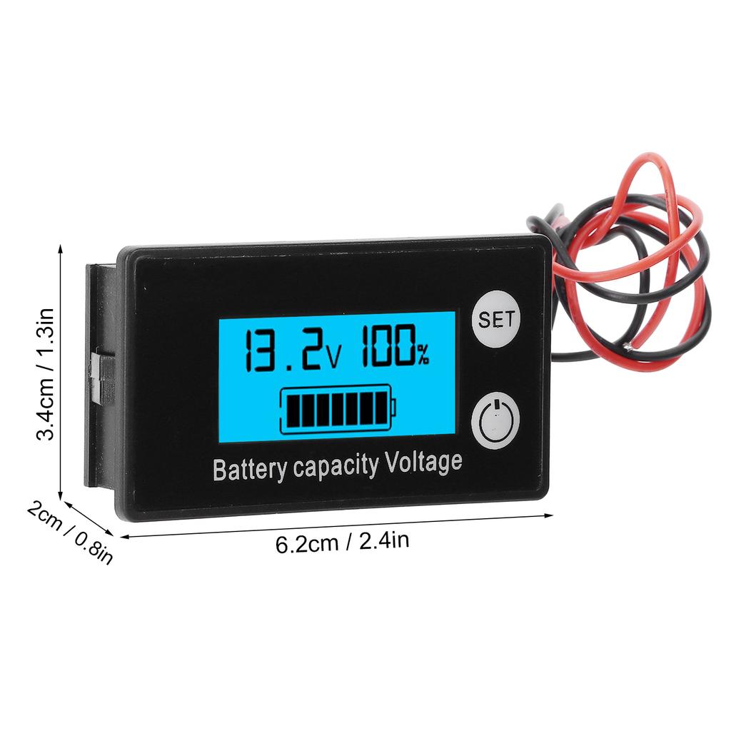 JX6133 LCD   Voltage Meter Waterproof Battery Capacity  Voltage Monitor  8100V