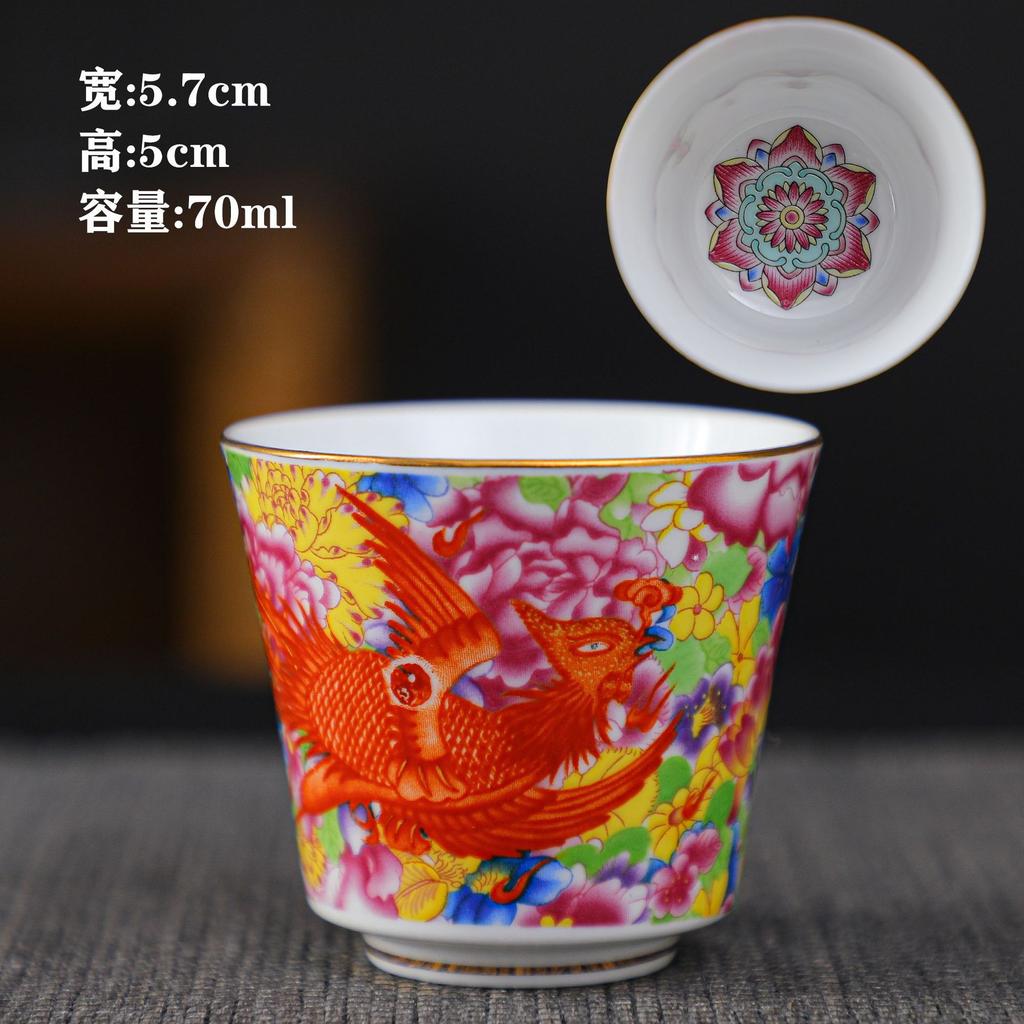 Keramik-Emaille Meistertasse Teegeschirr Kung Fu Teetasse Persönliche Verkostungstasse Mehrfarbige Emaille Teetasse