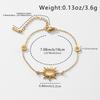 Golden Silvery Sun Charm Bracelet with Synthetic Zircon for Women