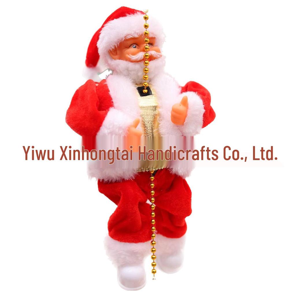 Electric Santa Claus Climbing Ladder with Beads - Christmas Decoration and Children's Gift