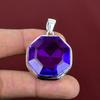 Fasetterat afrikanskt ametisthänge ädelstenshänge eleganta smycken 925 sterlingsilverhänge handgjort hänge gåvor till henne silversmycken