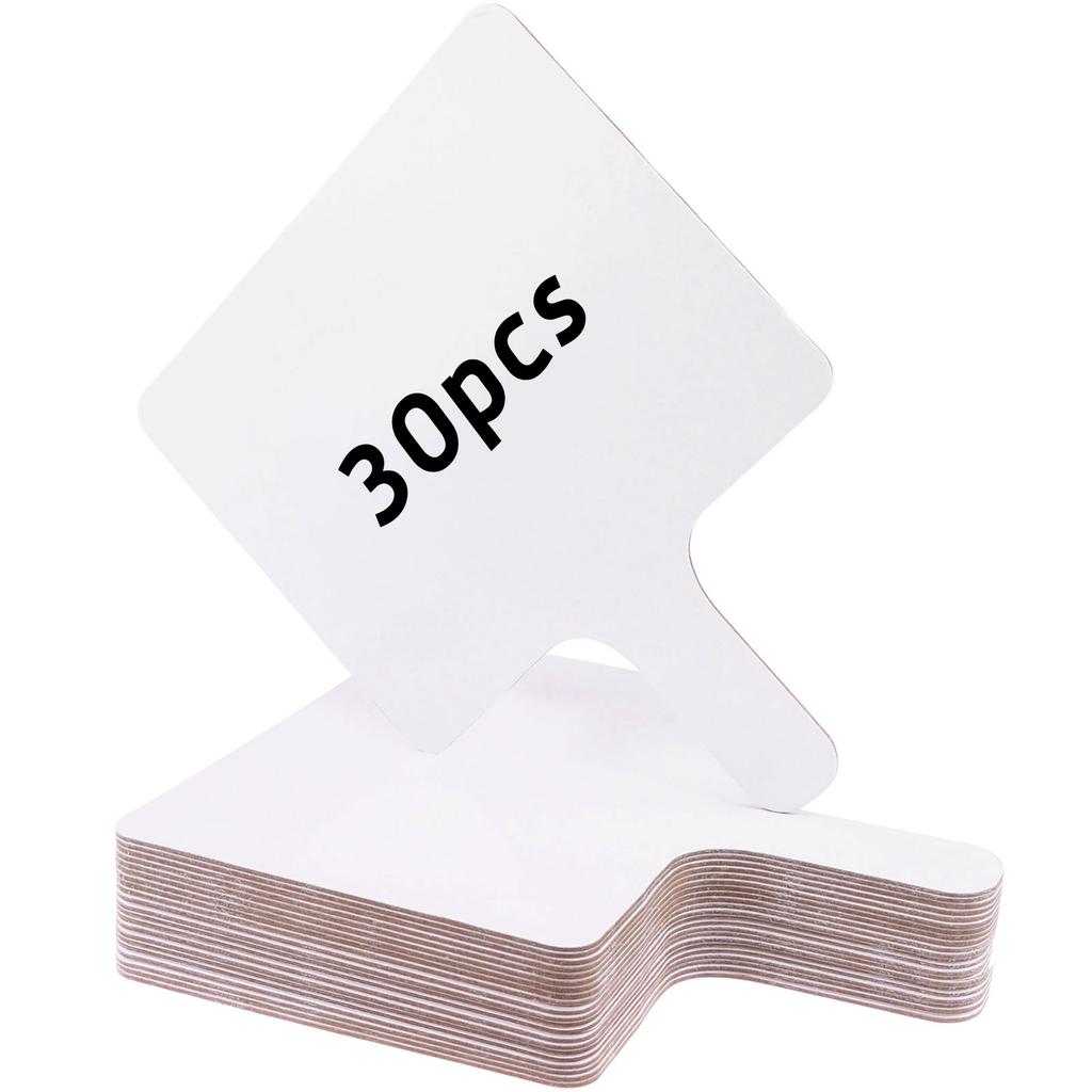 30 ks Odpovídací pádla pro suché mazání, ruční oboustranná pádla Mini bílé tabule Malá bílá tabule Značky pro suché mazání Aukční paddl