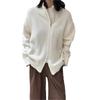 Autumn and Winter New Stand-up Collar Zipper Sweater Jacket Women's Fashion Simple Loose Knitted Cardigan Top