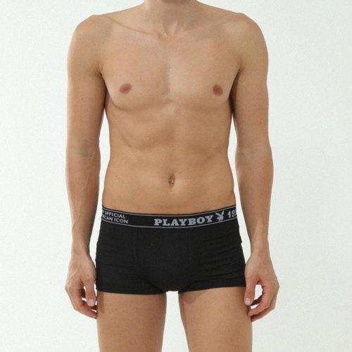 

[Playboy] Men s Line Logo Trunks Black Single Pack PMD2102-BK [Shipped from Korea] 100% Authentic 100