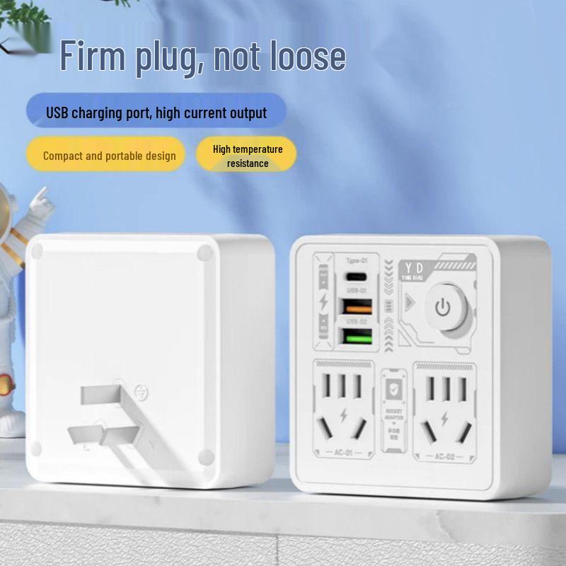 Pure Copper Multi-Hole Power Strip with High-Power USB, Dustproof Safety Socket Panel
