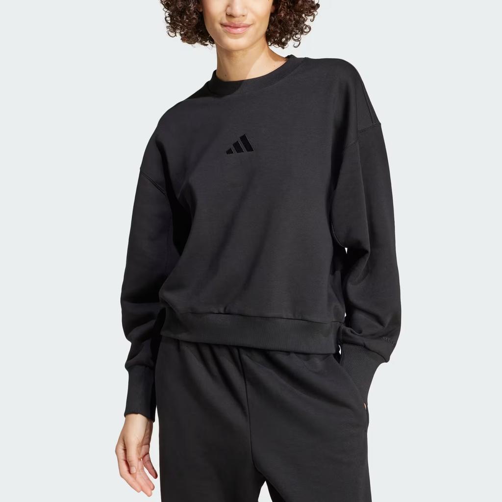 Adidas Sportswear All Season Logo Solid Color Outdoor Casual Sports Crew Neck Pullover Long Sleeve Sweatshirt Women Sweatshirt IX3812