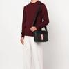 Bally Classic Leather Red And White Striped Messenger Bag Men Handbags Black MYLO-06