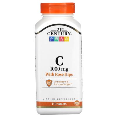 C vitamīns, mežrozīšu augļi, 1000 mg, 110 tabletes