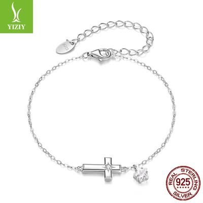 S925 Sterlingsilber Sternenlicht Kreuz Armband, Grenzüberschreitender einfacher Stern Armbandschmuck.