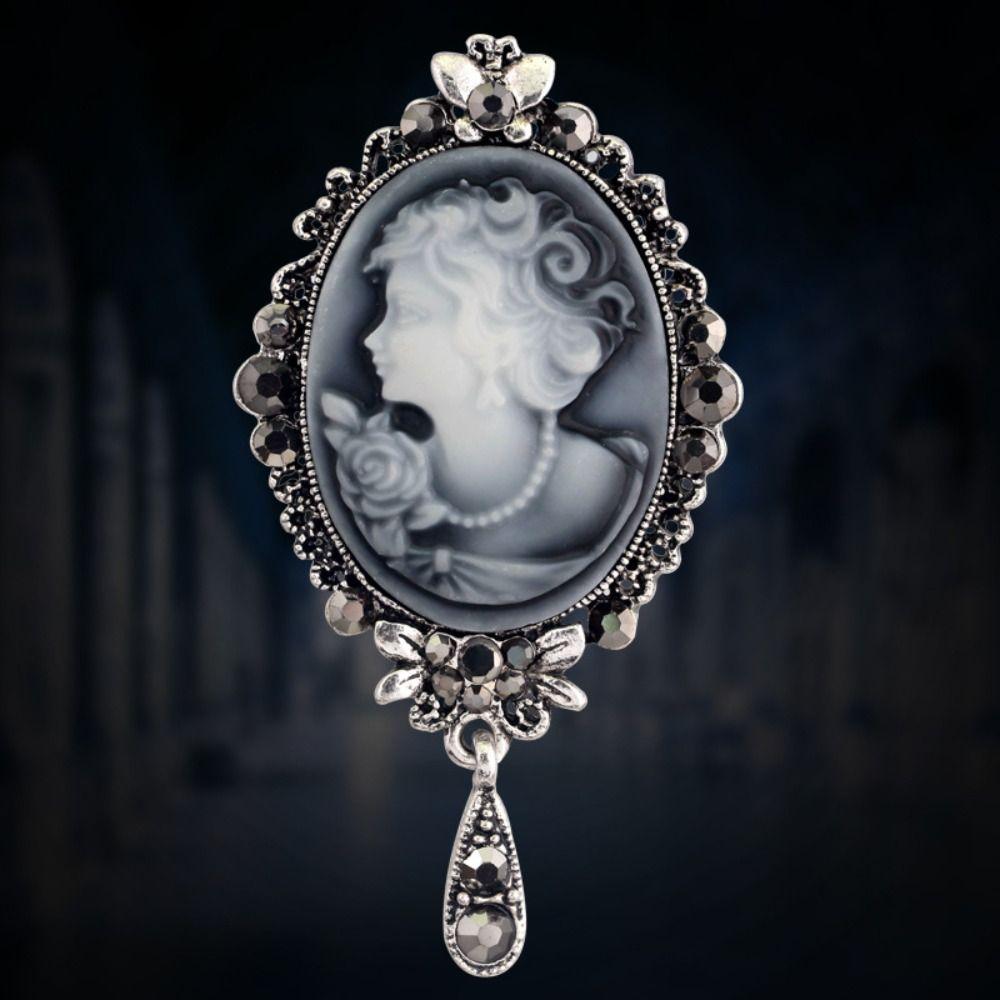 Head Design Crystal Rhinestones Brooches Crystal Rhinestones Gothic Brooches  Women's Accessories