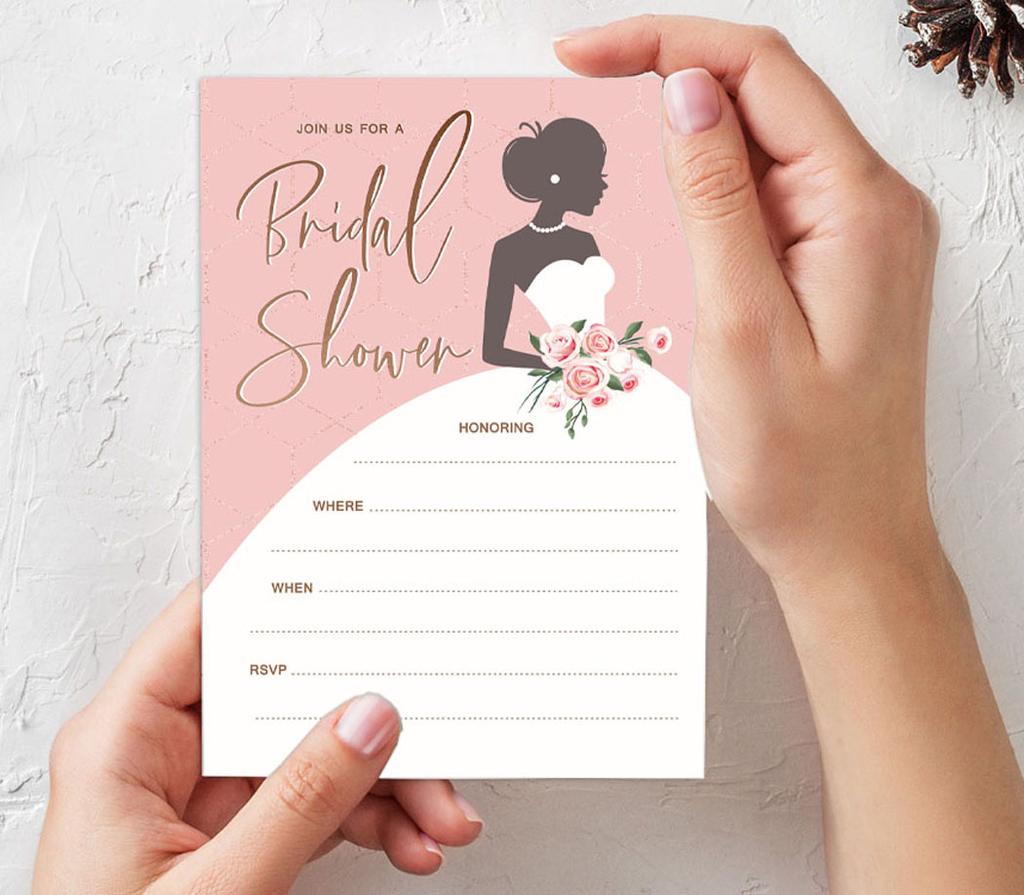 Inkdotpot 30A FloralA Fill-In Stil Braut Dusche Einladungen Hochzeit Blank