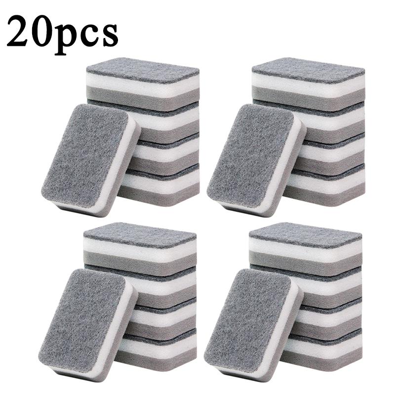 10/20pcs Dishwashing Sponge Kitchen Cleaning Tools Double-side Cleaning Sponge Durable Absorbent Sponge Pad Household Clean Tool