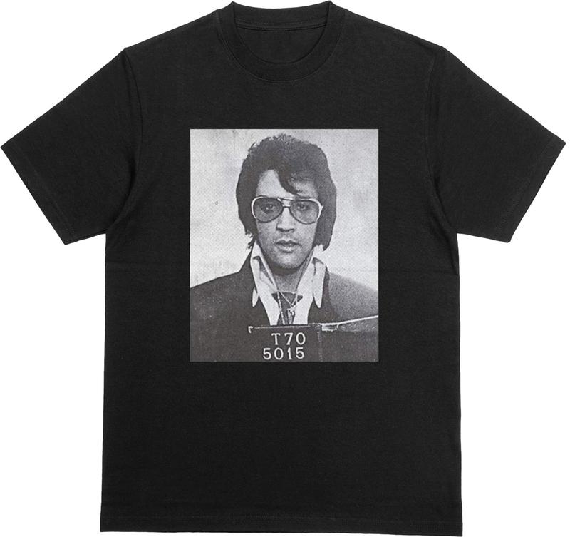 ELVIS MUGSHOT Unisex T-Shirt | Elvis Presley Musical Icon Tee | 1950s Legend Top M