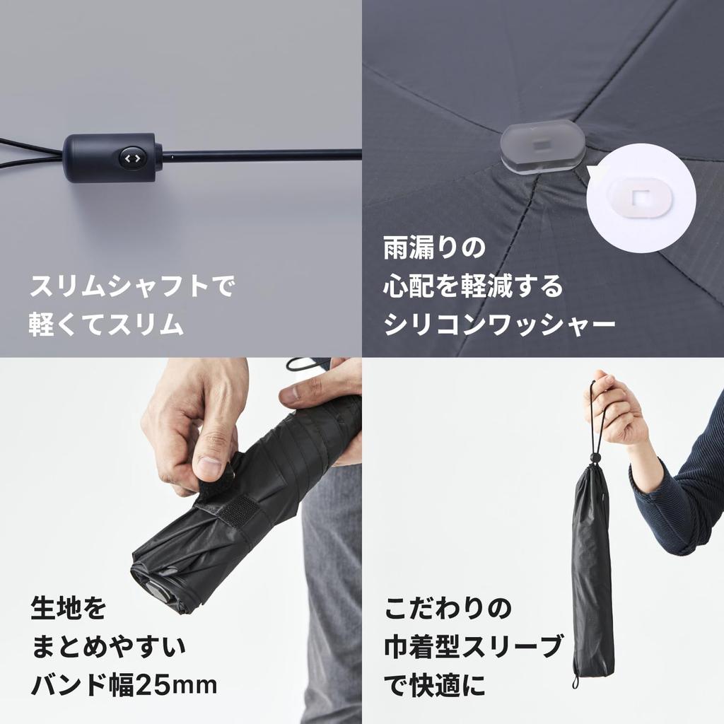 Amvel Folding Folding Rain Windproof Strong Water Light UV Space VERYKAL LARGE Verical Large Flat Umbrella, Umbrella, Umbrella, Repellency, 100%