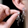 Japanese and Korean micro-inlaid star temperament earrings, women's fringed long stud earrings, cold wind ear jewelry