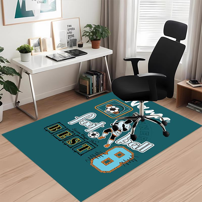 Benutzerdefinierter Fußball-Teppich mit Namen, für Bürostuhl, Wohnzimmer, Schlafzimmer, Küche, Dekor, Geschenke.