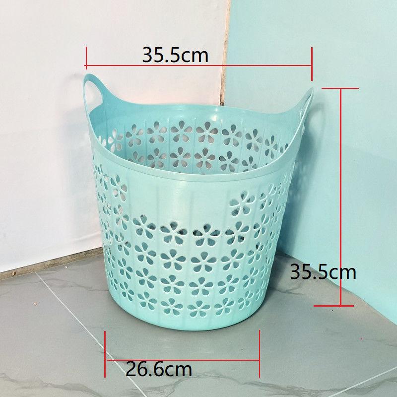 

Домашняя большая пластиковая корзина для хранения игрушек, одежды для стирки, прочный контейнер для мелочей Blue 40# 26.6*35.5*35.5cm