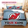 Custom Name New Jersey Devils Pattern Bedding Quilt Set  Home Decoration  Gift (1 * duvet cover + 2 * pillowcase  without core)