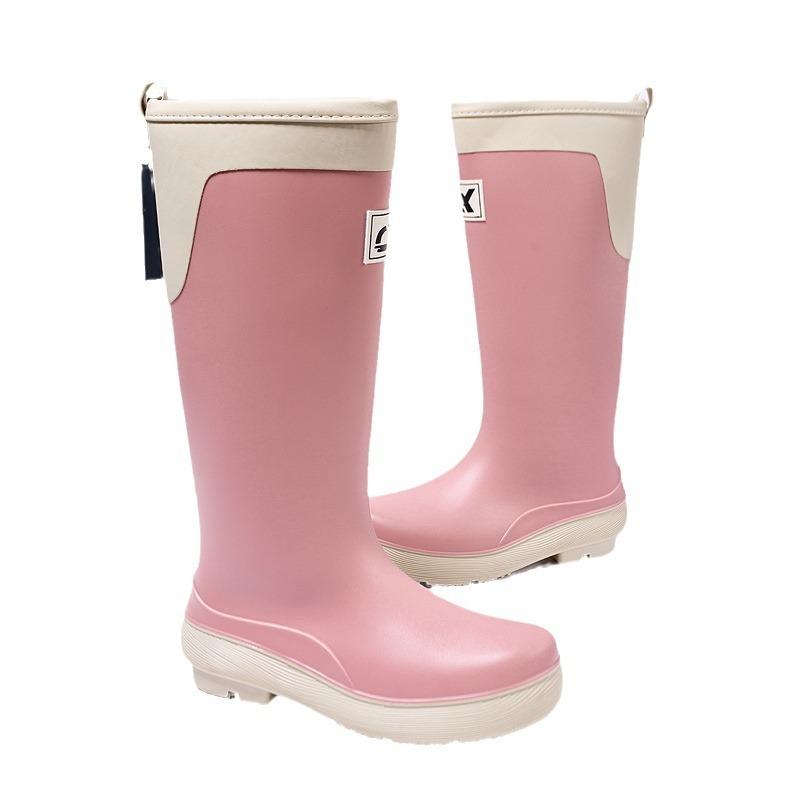 High tube rain shoes women's adult fashion rain boots waterproof, non-slip and wear-resistant rubber shoes long tube water shoes