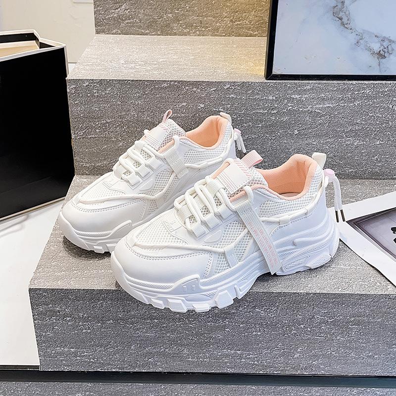 Sneakers Women's Shoes 2025 New Spring and Summer High-value Platform White Shoes Versatile Dad Shoes Casual Breathable Trendy Shoes