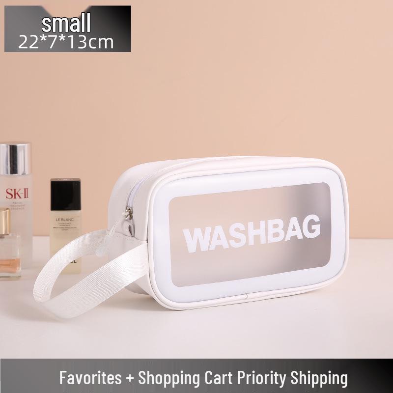 Large Capacity Frosted Transparent PVC Travel Wash Bag - Waterproof Makeup Bag