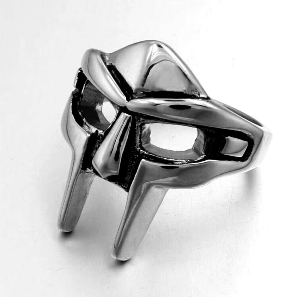 Anello regolabile con giuntura vintage Goth Mf Doom Mask per uomo Gladiatore Punk Faraone egiziano Anello aperto maschile Gioielli
