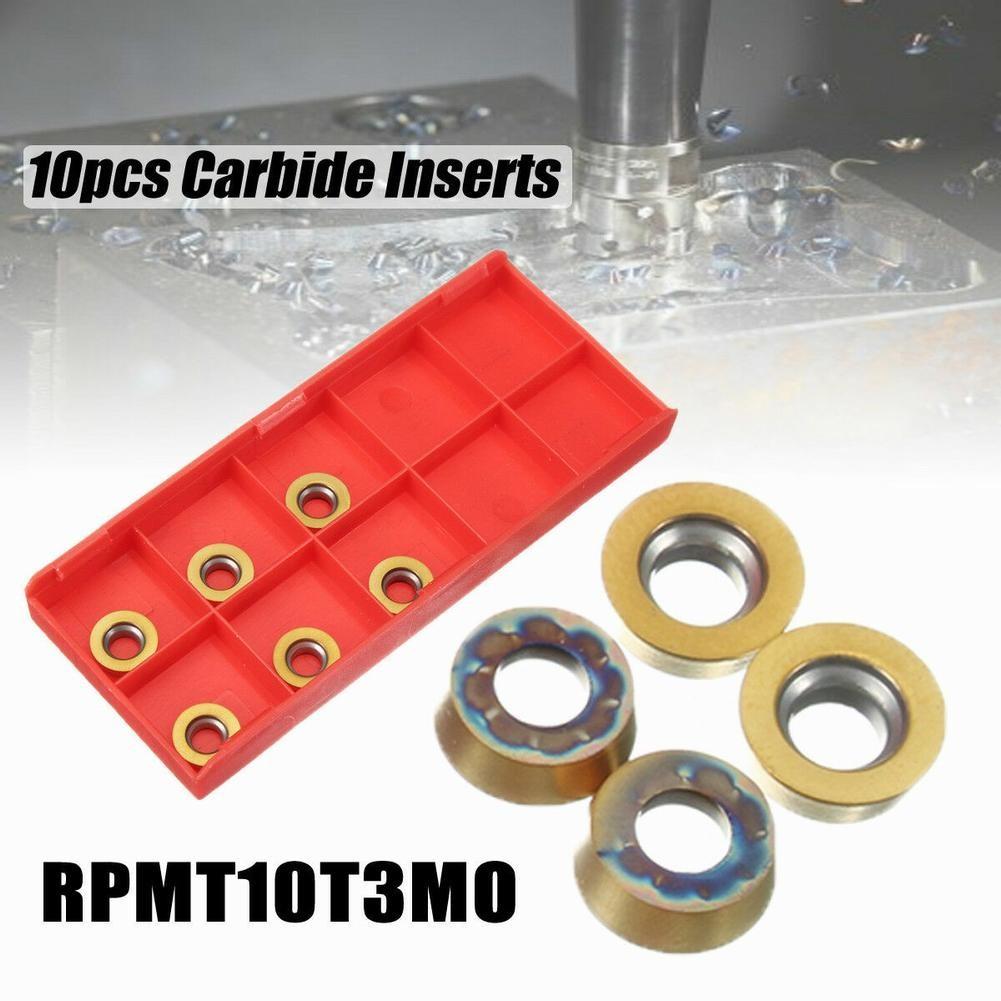 10pcs RPMT10T3MO Carbide Inserts Cutters For CNC Lathe Steel Milling Tool