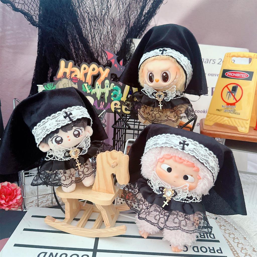Gothic Nun Vow Outfit for 10cm/15cm Labubu Dolls
