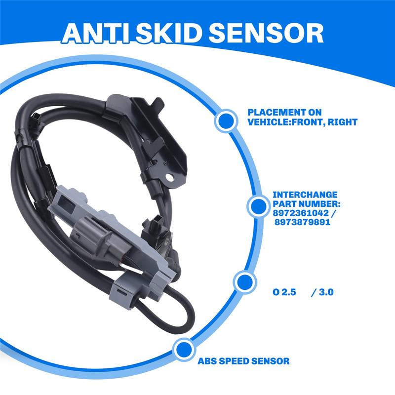New Front Right ABS Speed Sensor Anti Skid Sensor FR for Isuzu D-Max / Rodeo 2.5TD / 3.0TD 2003+ 8972361042 / 8973879891