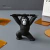 Durable Desktop Pen Rack 3D Printed Gorilla Holder, Funny Figurine, Personalized Gift for Coworkers Minimalist Black Desk Ornaments Office Home Study