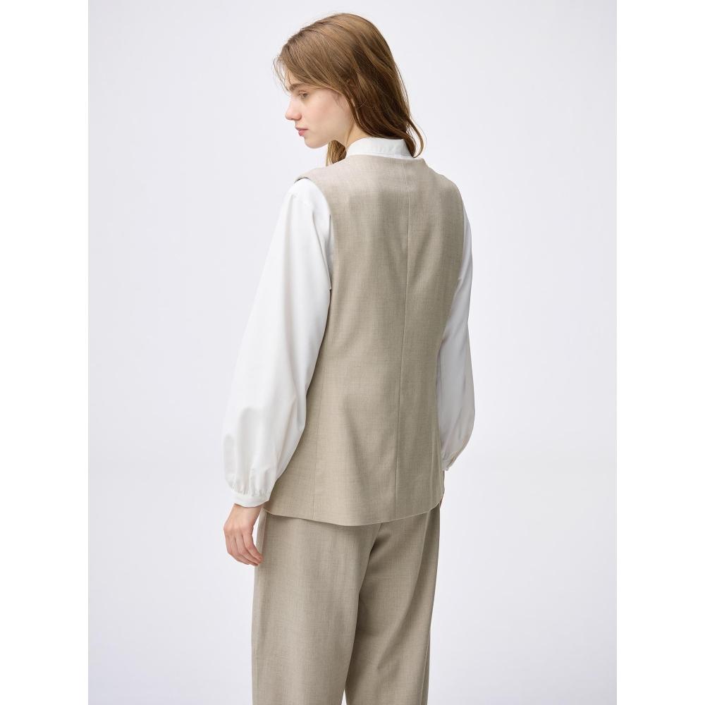 Gu By Uniqlo Collarless Vest Z  Can Be Set Up 