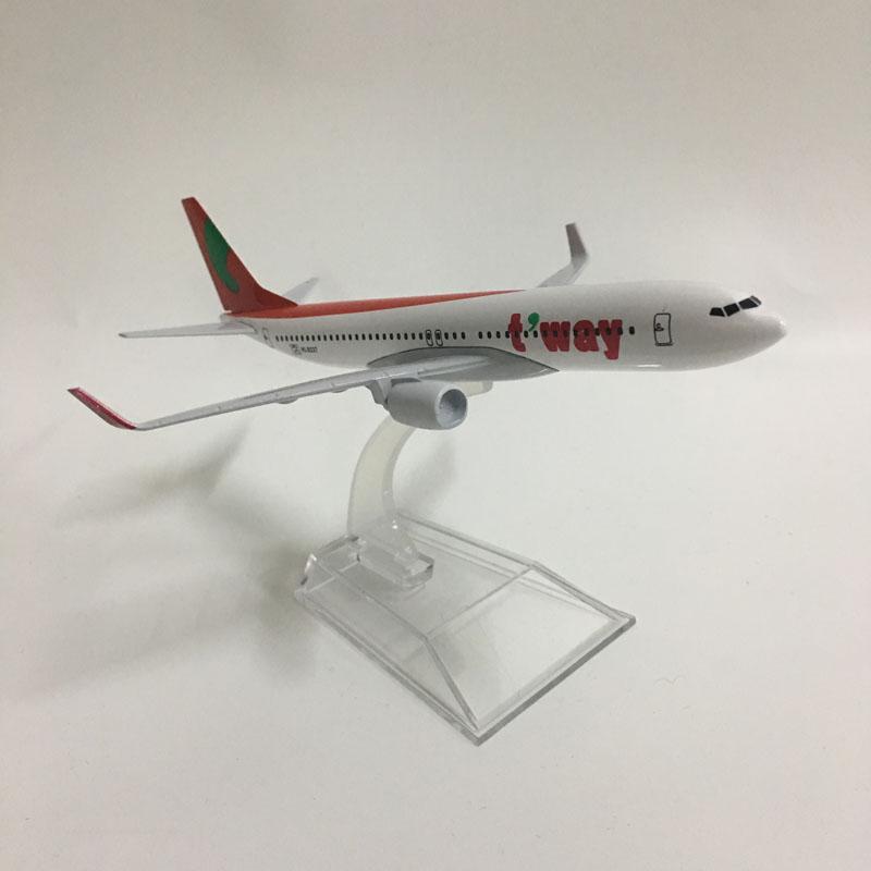 Jason Tutu 16cm Korea T Way B737 Model Airplane Diecast Metal 1/400 Scale Planes