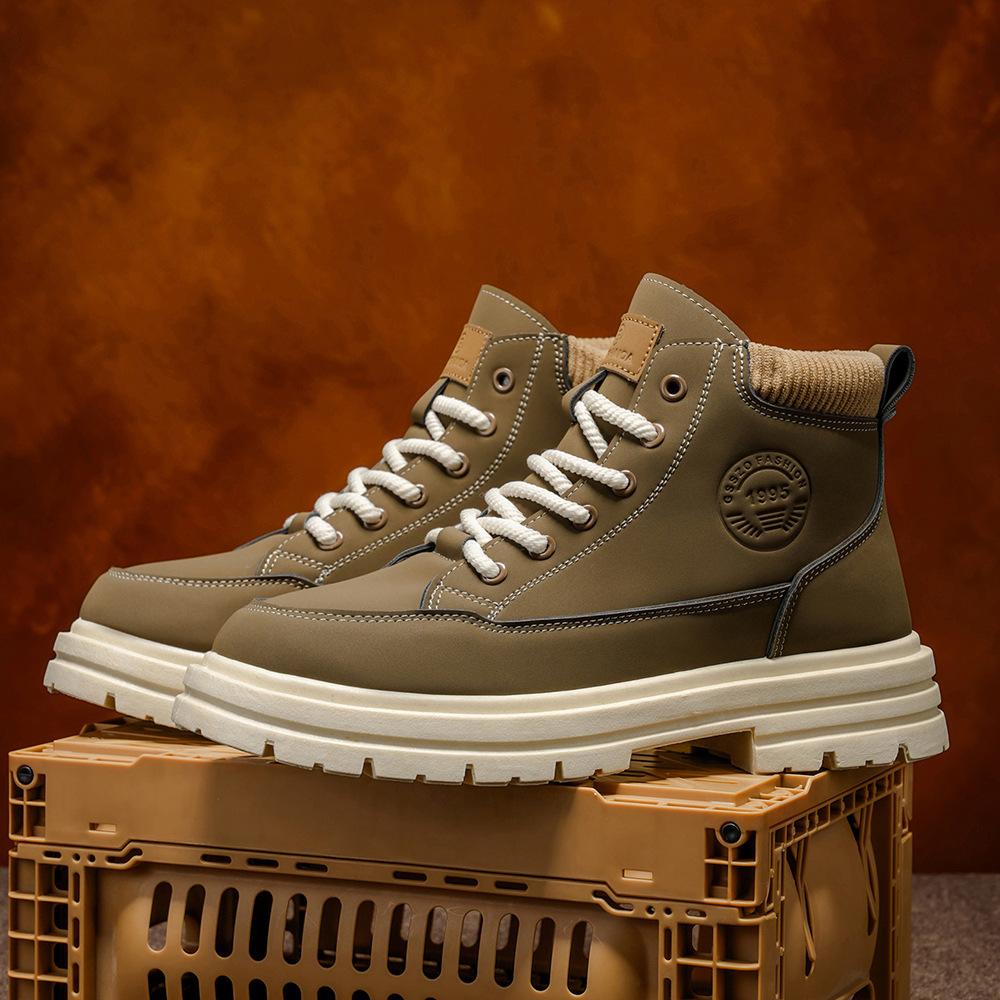 

Мужская обувь большого размера Мужские ботинки Мартина Синий Тренд Тонкие Дышащие Универсальные Рабочие Повседневные Туфли 44 хаки