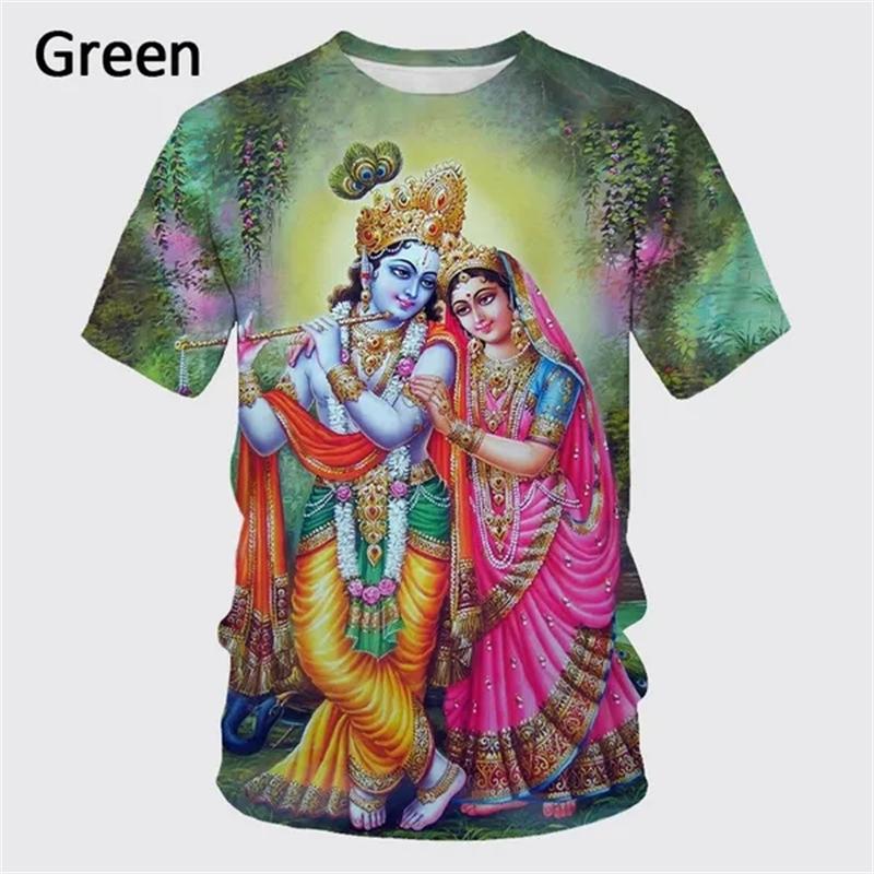 3D printed T-shirts designed by Indian gods for men and women, round neck short sleeved T-shirts, cool summer casual T-shirts, latest fashion