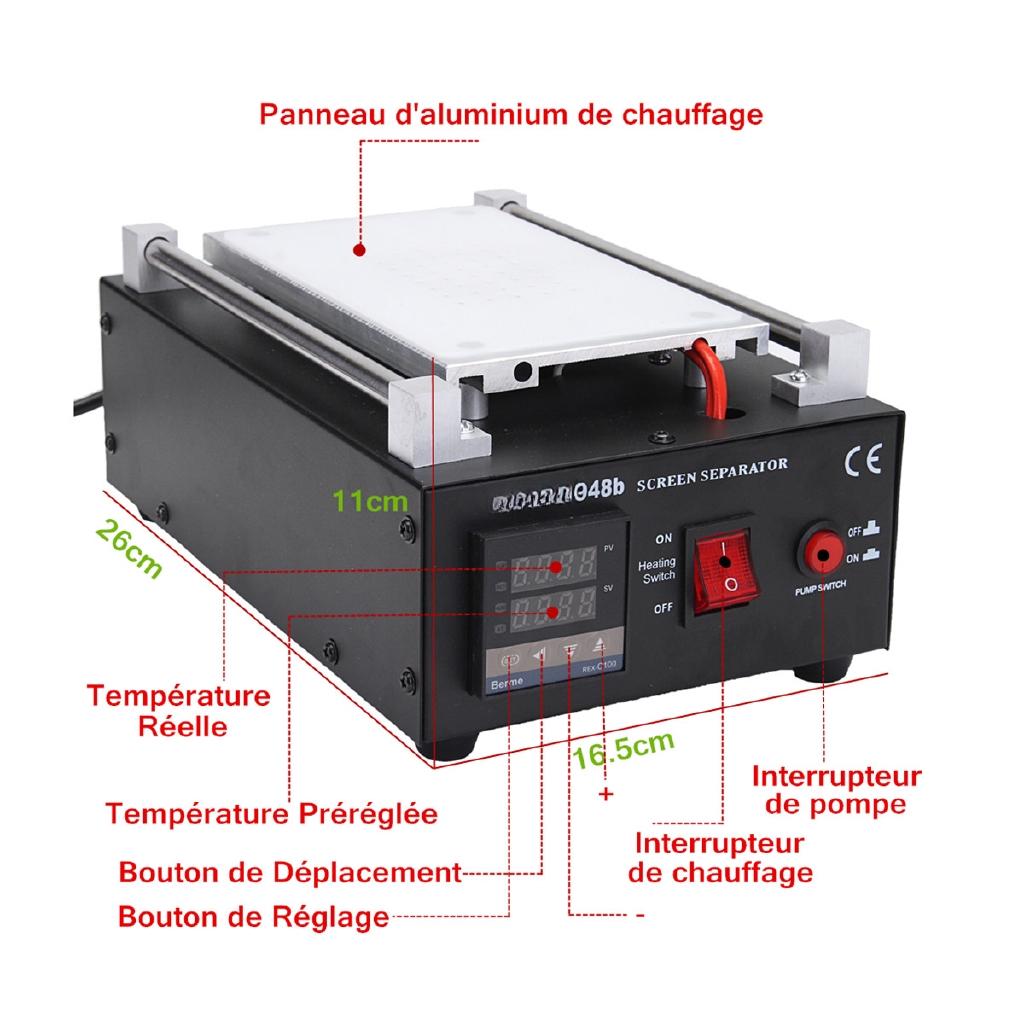 LCD Display Screen Separator Repair Machine 7 Built-in Vacuum Pump Mobile Phone Different Cover Plate Auto Heating 550W