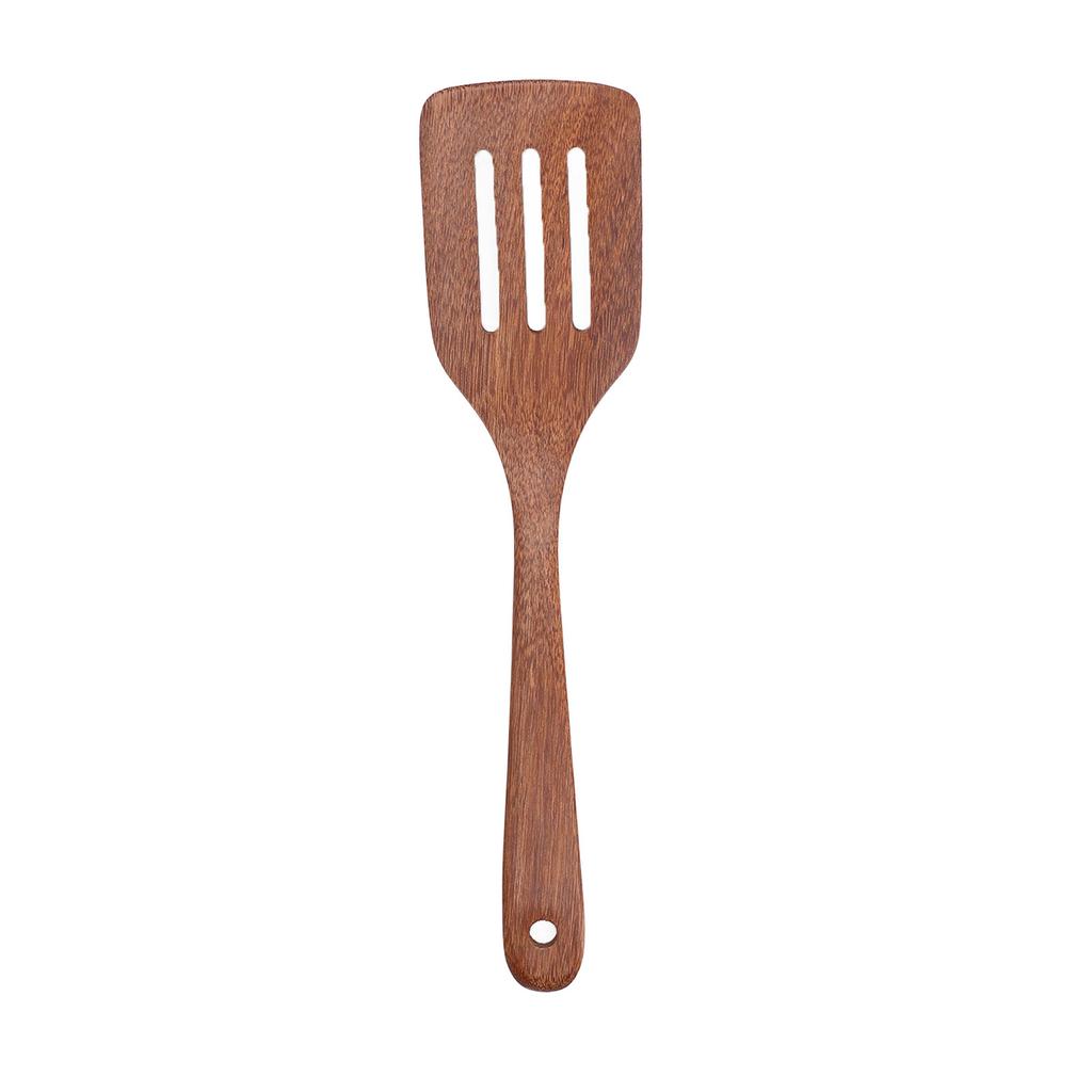 Natural Wood Spatula Long Handle Comfortable Easy To Clean Wood Spatula Kitchen Utensil for Cooking for Mixing for Filtering