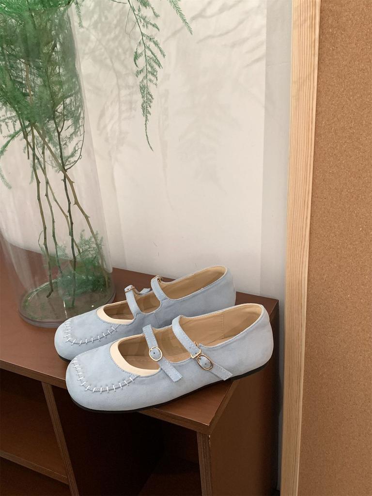 Französische Retro Mary Jane Einzelschuhe mit flacher Sohle Damenschuhe 2025 Herbst Weichsohle vielseitig sanft passend zu Rock Doudou-Schuhe