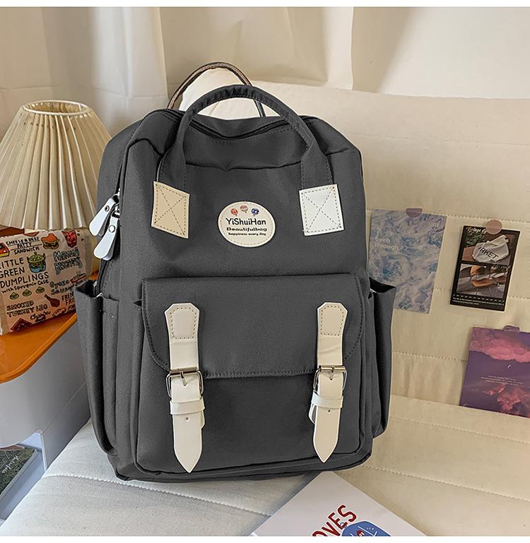 Schoolbag Korean Version Ins Backpack College Style Schoolbag Cute and Lightweight Travel Versatile Backpack Travel Large Capacity Schoolbag