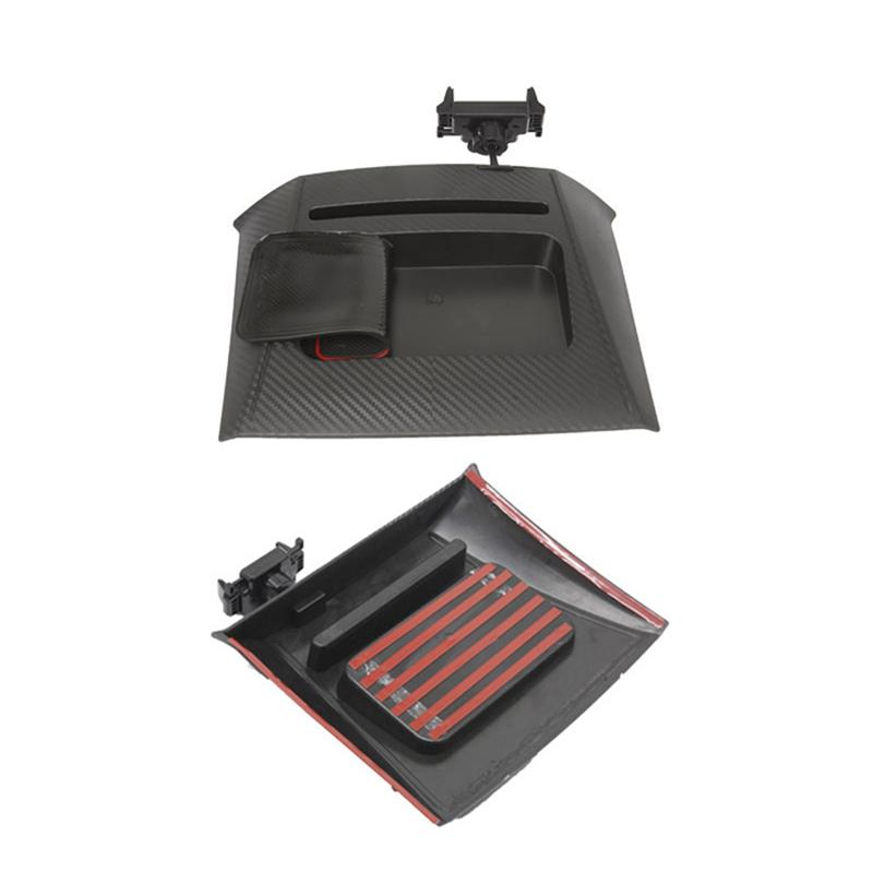Dashboard Oraganizer Tray With Phone Holder Clip For Ford Mustang 2015+ Center Console Stowing Storage Container Box