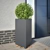 Vidaxl Garden Planters, 2 Pcs, Anthracite, Triangular, 50X43X75 Cm