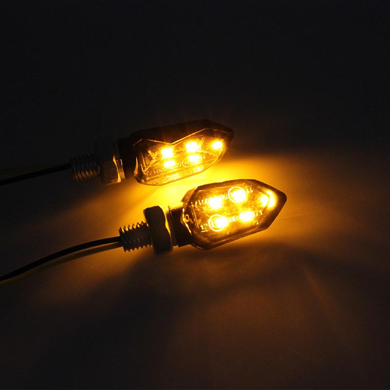4PCS Mini Motorcycle Smoke Lens Turn Signal Light 5LED 12V Amber Blinker Indicator Lamp For Kawasaki Honda BMW Yamaha Harley