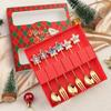 Christmas Cartoon Stainless Steel Spoon & Fork Set – Festive Cutlery with Gift Box