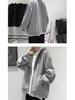 Men's Hong Kong Style Cardigan Hoodie - Loose Fit, Plus Size, Casual Spring/Autumn Jacket.