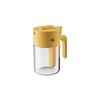 Glass Seasoning Box with Spoon Dustproof Lid Clear Countertop Spice Condiment Salt Sugar Storage Jar Container Kitchen Supplies