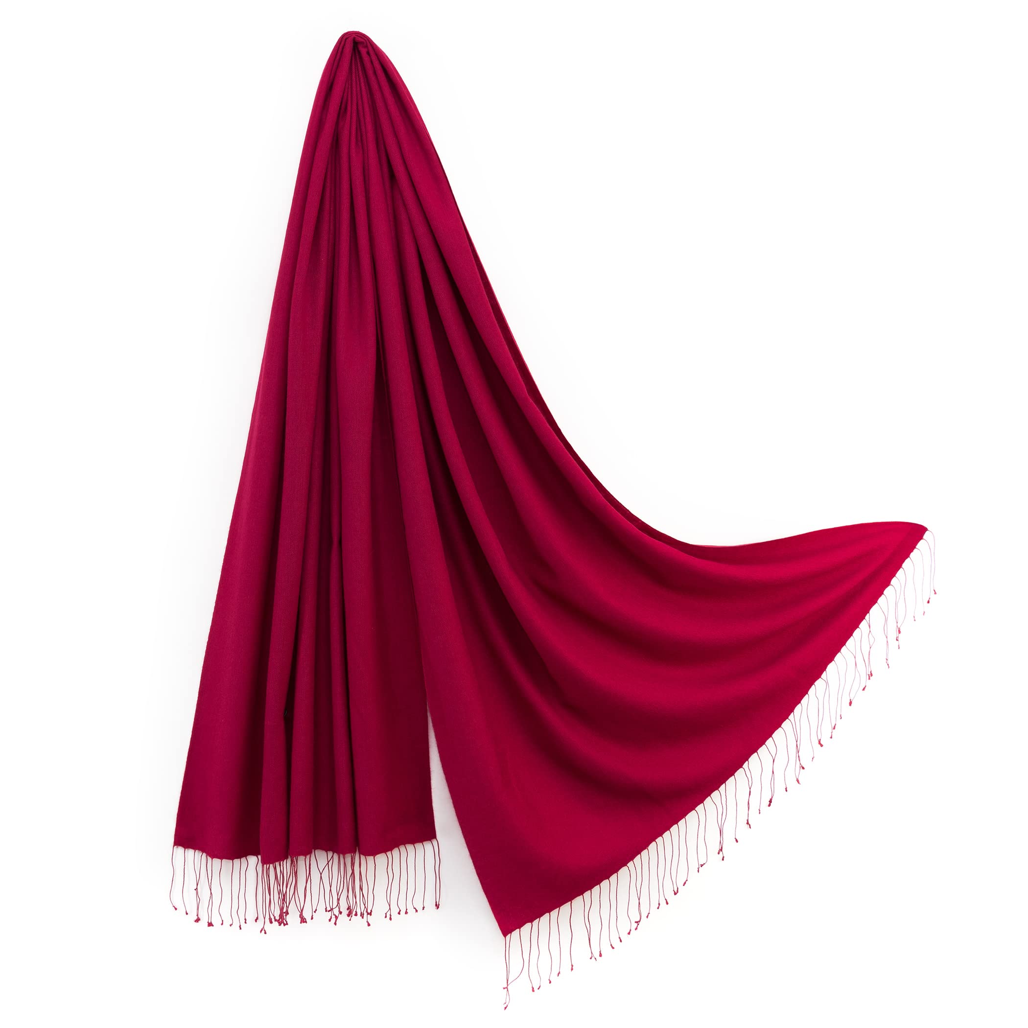 

60th Birthday Gift Cashmere Silk Large Stole Gift Box Wine Red 70x200cm [Pashmina Collection]