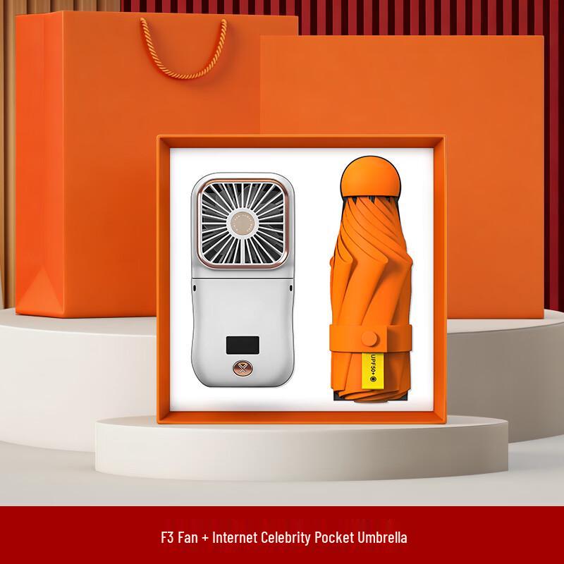 Executive Gift Set with Thermos and F3 Folding Fan & Umbrella